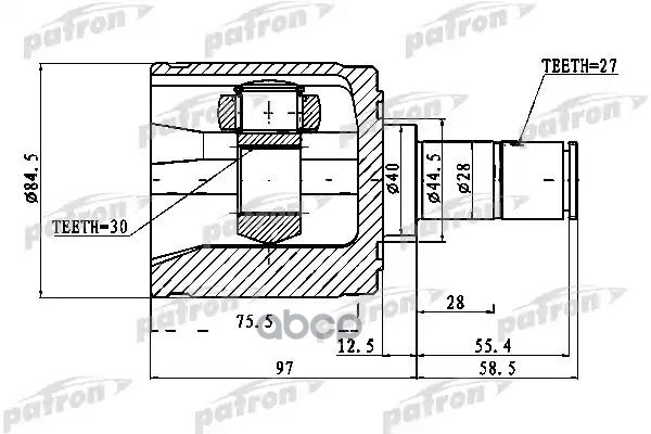 Шрус Внутренний Правый 30X40x27 Honda Civic Eu/Ep/Es 01-06 PATRON арт. PCV1027
