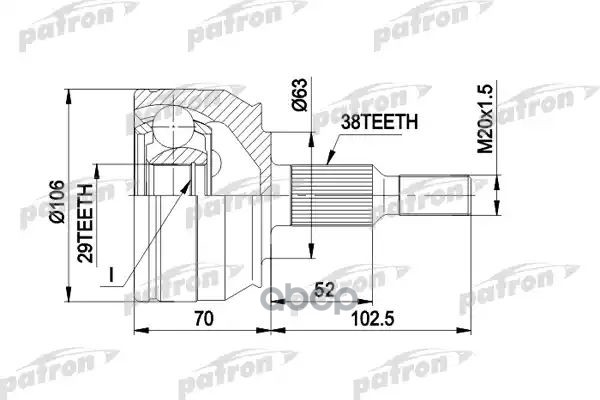 Шрус Компл. Pcv1033 PATRON арт. PCV1033