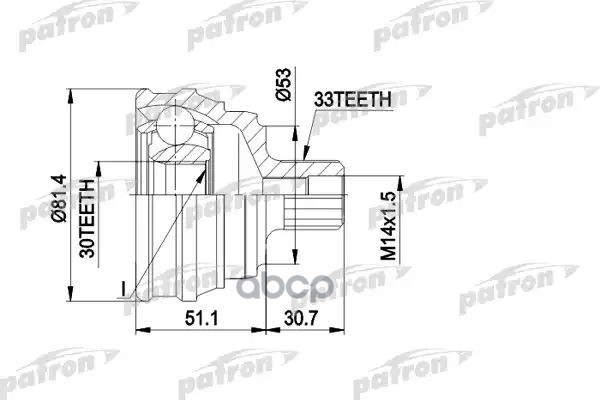ШРУС PCV1066 (302128) PATRON арт. PCV1066