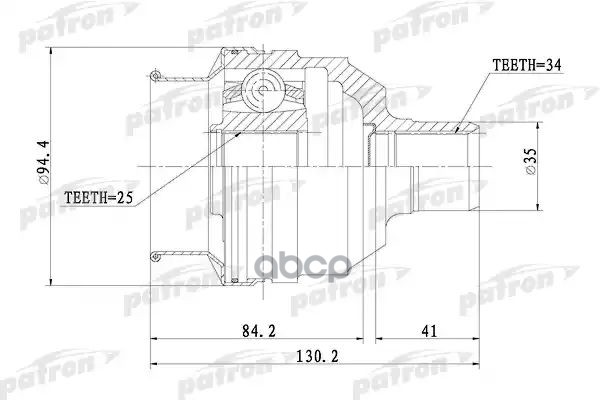 Шрус Внутренний 25X35x34 Opel: Calibra A 90-97, Vectra A 89-95, Vectra A Хечбэк 89-95, Saab: 900 Ii 93-98, 900 Ii Кабрио 93-9...