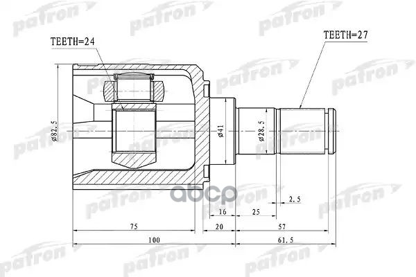 Шрус Внутренний 27X41x24 Hyundai Ix35/Tucson 10My 30.11.09 - 31.08.13, Kia Sportage (Sl) 10- PATRON арт. PCV1105