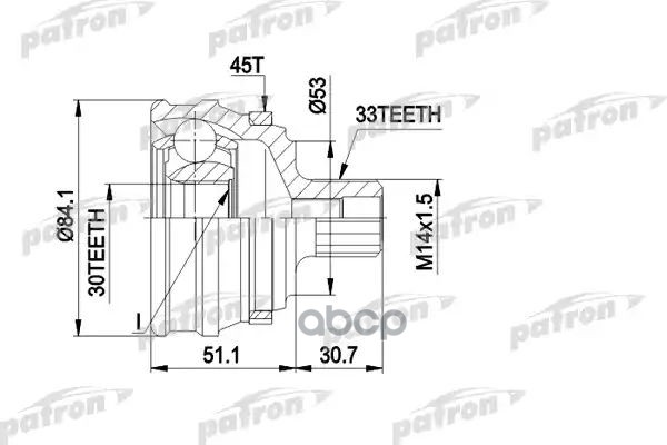 ШРУС наружн компл. PCV1122 PATRON арт. PCV1122
