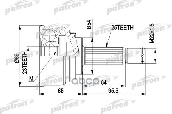 Шрус Наружн К-Кт 25X54x23 Mitsubishi: Galant 1.8-2.0 Dohc 3.88-7.90 PATRON арт. PCV1148