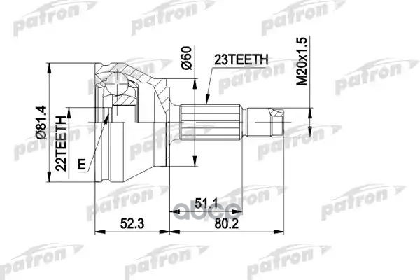 Шрус Наружн К-Кт 23X48x22 Ford: Escort 1.3/1.4 9.90-10.91 PATRON арт. PCV1156