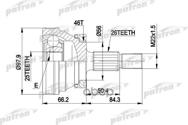 Шрус Наружн К-Кт Saab: 9000 90-98, 9000 Хечбэк 90-98 PATRON арт. PCV1169