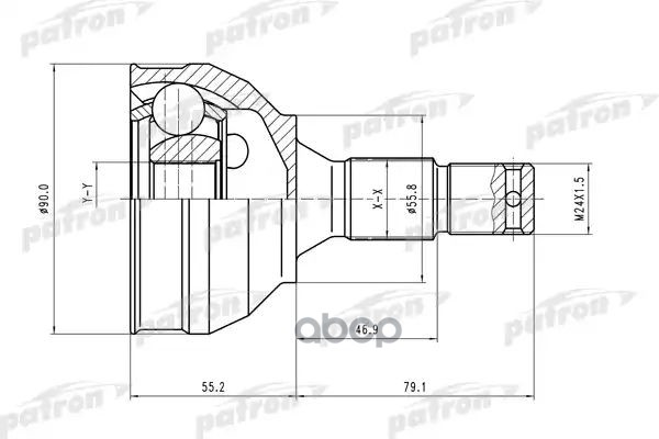 Шрус Наружн К-Кт Citroen: Xara Picasso 00- [A:25, B:23, D:56] PATRON арт. PCV1177
