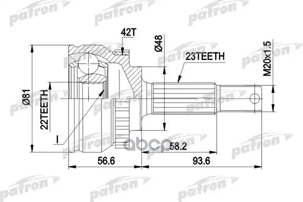 Шрус Наруж. (C Abs !!!) 23X48x22 Abs:42t Nissan Micra 92-03 PATRON арт. PCV1193
