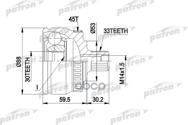 ШРУС PCV1239 (301955) PATRON арт. PCV1239