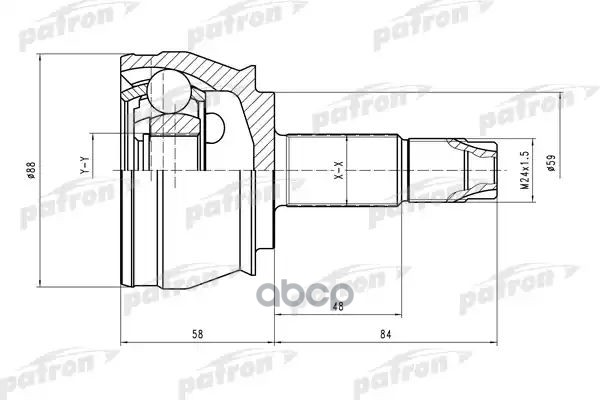 Шрус Наружн К-Кт 25X58.8x25 Alfa Romeo:156 97-00, Lancia: Lybra -00 PATRON арт. PCV1245