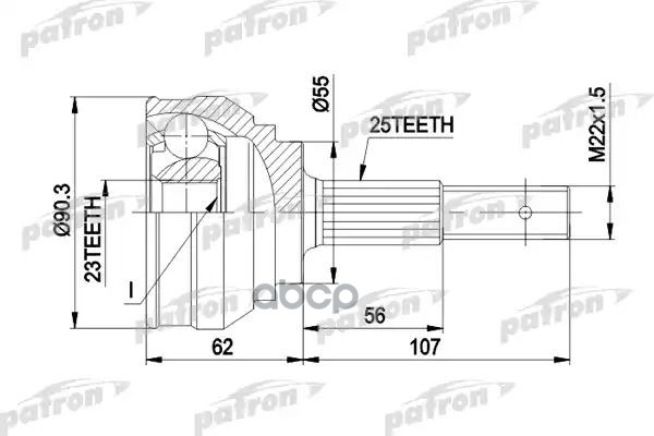 Шрус Наружн К-Кт Nissan: Almera 1.6/2.0D 95-00, Sunny 1.6 16V / (1.6 16V 4X4) / (2.0Gti-R 4X4) 90-95 PATRON арт. PCV1248