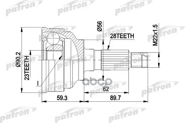 Шрус Наружн К-Кт 28X56x23 Mazda: 626 Без Abs 91-97 PATRON арт. PCV1268
