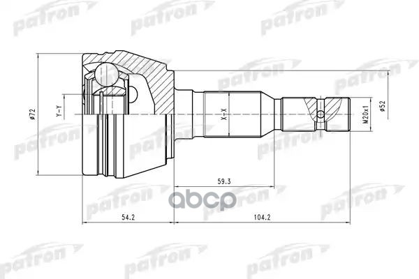 Шрус Наружн К-Кт 33X52x28 Opel: Astra 98- PATRON арт. PCV1290