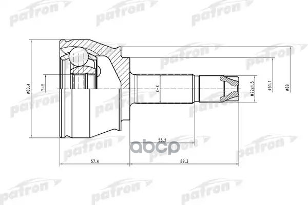 ШРУС наружн к-кт PCV1374 PATRON арт. PCV1374