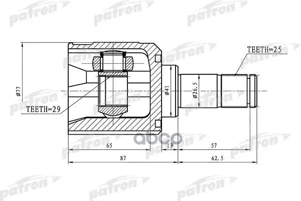 Шрус Внутренний 25X41x29 Mitsubishi Lancer Cy 07- PATRON арт. PCV1392