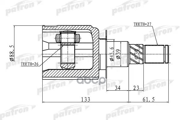 Шрус Внутренний 27X39x26 Nissan Pathfinder R51m 05- PATRON арт. PCV1410