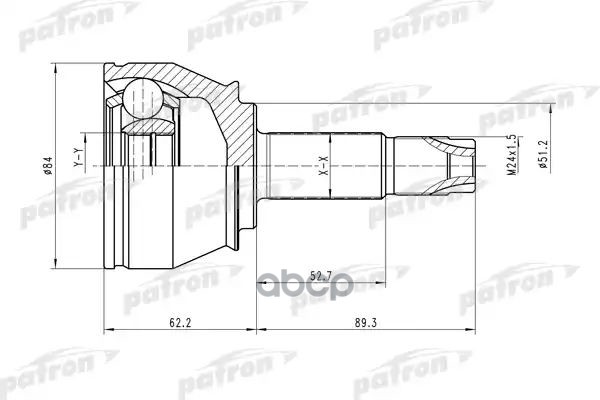 Шрус Наружн К-Кт 25X51x24 Fiat: Doblo 01-, Strada 99- PATRON арт. PCV1419