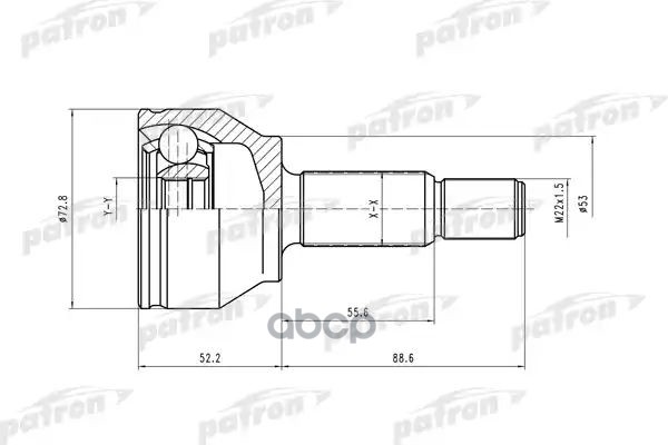 Шрус Наружн К-Кт 25X52.9x20 Ford: Fusion 02- PATRON арт. PCV1429