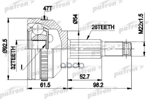 ШРУС наружн компл. PCV1438 PATRON арт. PCV1438