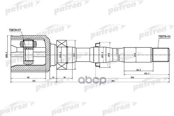 Шрус Внутренний Правый 24X35.5x27 Toyota Rav4 Aca3/Gsa3 05- PATRON арт. PCV1459