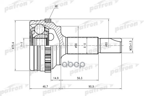 Шрус Наружн К-Кт 24X58x26 Abs:48t Toyota: Yaris 99- PATRON арт. PCV1460