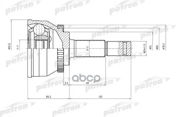 Шрус Наружн К-Кт Nissan: Almera N16 2.2Dci/Di 00- [A:27, B:26, Abs:44] PATRON арт. PCV1477