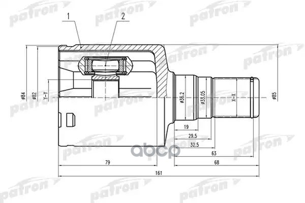 Шрус Внутренний Левый 31X36.2x26 Ford Mondeo Ca2 07- PATRON арт. PCV1492