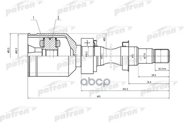 Шрус Внутренний Правый 20X35x23 Toyota Carina E At190/St191/Ct190 92-97 PATRON арт. PCV1567