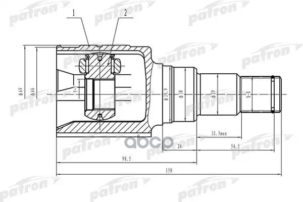 Шрус Внутренний 23X38x19 Toyota Yaris/Echo Ncp1/Scp10 99-05 PATRON арт. PCV1572