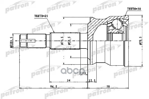 Шрус Наружный 25X52,5X30 Mitsubishi Colt/Colt Plus Z27ag (Z20 ) 10/2002 - PATRON арт. PCV1766