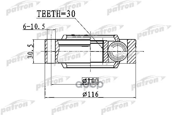 Шрус Внутренний X30 Vw: Touareg 2.5 R5 Tdi/3.0 V6 Tdi/3.2 V6/3.6 V6 Fsi/4.2 V8/5.0 R50tdi/5.0 V10 Tdi/6.0 W12 02- PATRON арт....