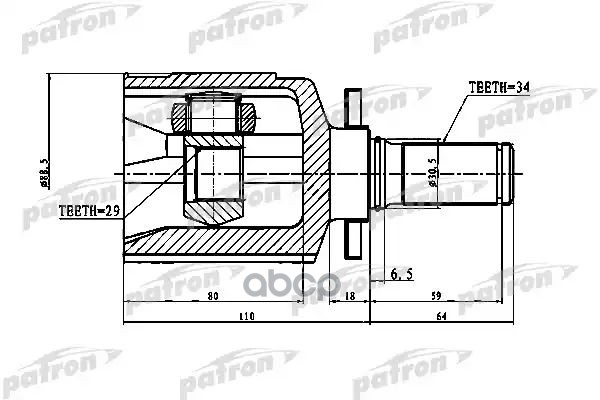 Шрус Внутренний Левый 34X31x29 Chevrolet Lacetti/Optra (J200) 03-08 PATRON арт. PCV1773