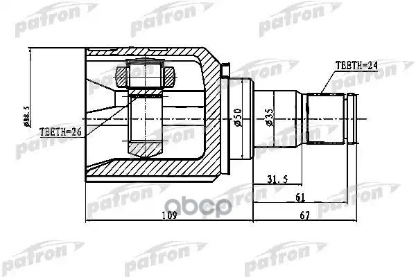 ШРУС внутренний 30X47X30 TOYOTA LAND CRUISER PRADO 120 GRJ12KDJ12RZJ12TRJ12VZJ12 02-09 PCV1777 PATRON арт. PCV1777