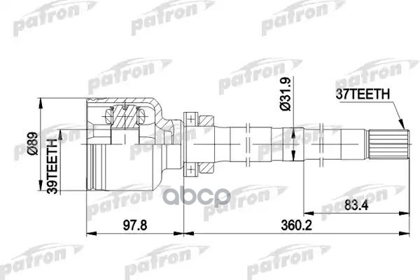 Шрус Внутр Прав К-Кт 37X31,9X39 Citroёn: Evasion, Fiat: Ulisse, Peugeot: 806, Lancia: Zeta 1.9Td 95-02, 2.0T 94-, 2.1Td 96-99...