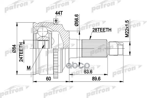 Шрус Наружн К-Кт Mazda: Xedos 9 93- Abs, Ford: Escape 01-04 Abs PATRON арт. PCV3028