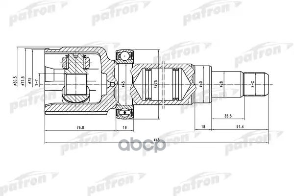 ШРУС внутр прав компл. PCV5036 PATRON арт. PCV5036