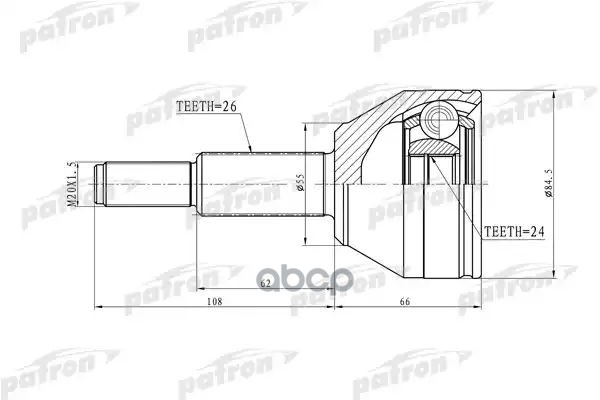 Шрус Наружн 26X55x24 Ford: Freestar 04-07 PATRON арт. PCV6777