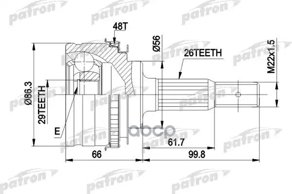 ШРУС наружн компл. PCV9012 PATRON арт. PCV9012