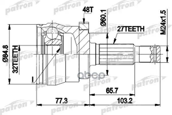 Шрус Наружн К-Кт 27X60,1X32 Abs:48t Empi 87-9102, Jeep: Cherokee 99-01 С Abs PATRON арт. PCV9102