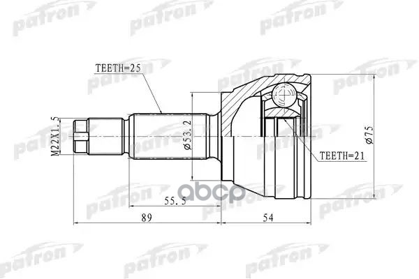 Шрус Наружн 25X53.2x21 Ford: Focus 00-03 Sohc Мкпп PATRON арт. PCV9105