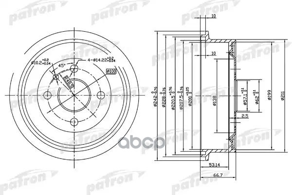 Барабан тормозной задн PDR1119 PATRON арт. PDR1119