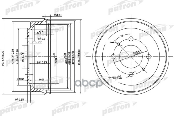 Барабан Тормозной Mitsubishi: Colt V 96-00 PATRON арт. PDR1485