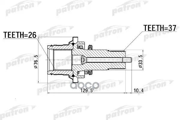 Вал Приводной Внутреннего Шруса От Кпп Прав Vw: Sharan 00-, Ford: Galaxy 00-, Seat: Alhambra 00-  Oe: 02N409345 PATRON арт. P...