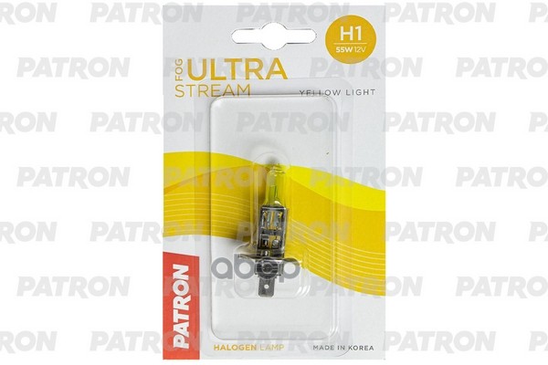 Лампа Галогенная Блистер 1Шт H1 12V 55W 2800K P14.5s Fog Ultra Stream (Желтый Свет, Отличная Видимость В Любую Погоду) Сделан...