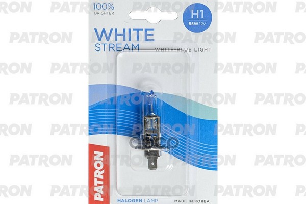 Лампа Галогенная Блистер 1Шт H1 12V 55W 3800K P14.5s White Stream (+100% Яркости, Яркий Белый Свет, +50М Светового Потока) Сд...