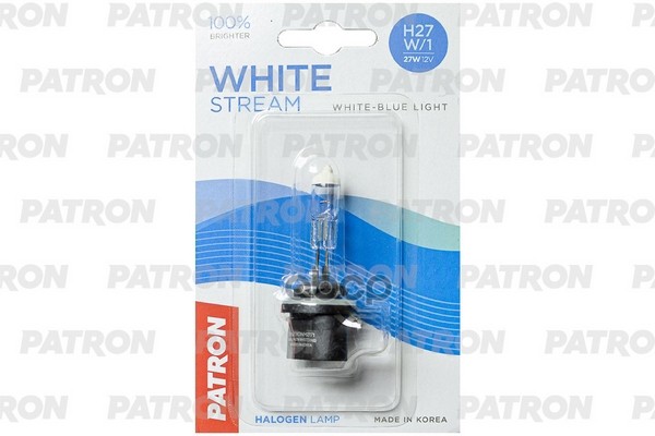 Лампа Галогенная Блистер 1Шт H27w/1 12V 27W 3800K Pg13 White Stream (+100% Яркости, Яркий Белый Свет, +50М Светового Потока) ...