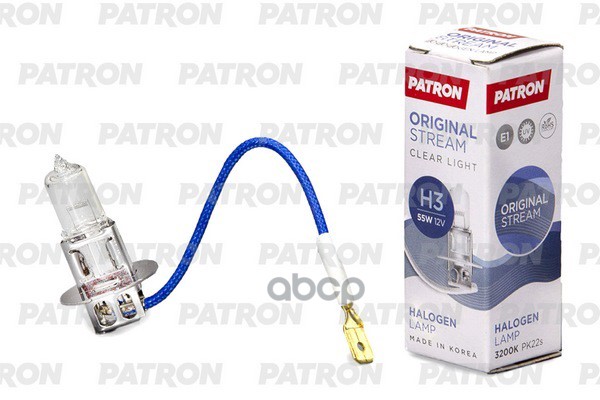 Лампа галогенная H3 12V 55W PK22s PLH31255 PATRON арт. PLH31255