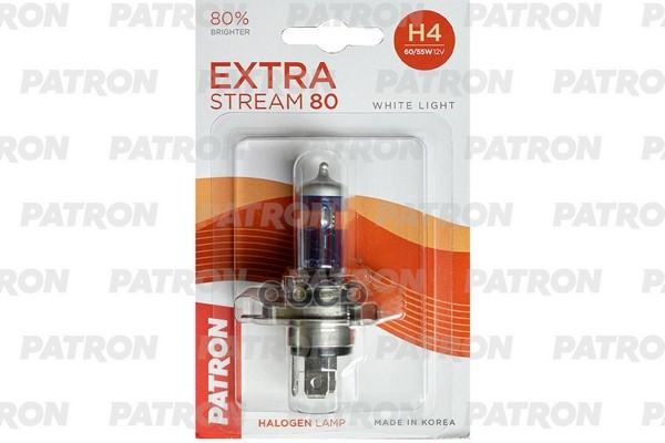 Лампа Галогенная Блистер 1Шт H4 12V 60/55W 3500K P43t-38 Extra Stream 80 (+80% Яркости, Белый Свет, +40М Светового Потока) Сд...