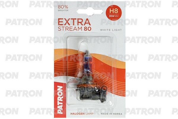 Лампа Галогенная Блистер 1Шт H8 12V 35W 3500K Pgj19-1 Extra Stream 80 (+80% Яркости, Белый Свет, +40М Светового Потока) Сдела...