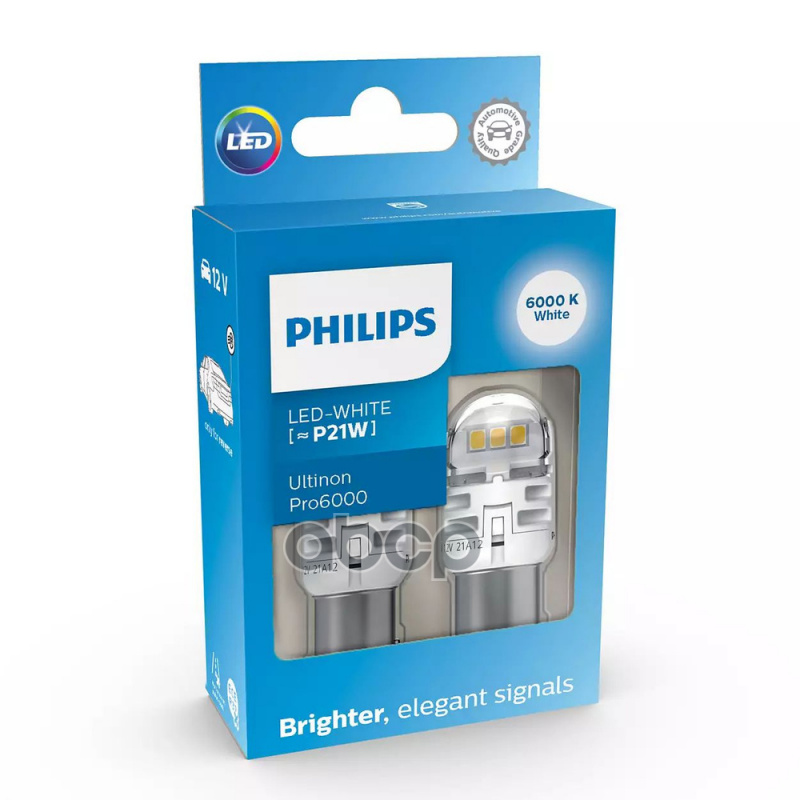 Лампа Сигнальная P21w Led White 11498 Cu60 12V X2 (К-Т) Philips арт. 11498CU60X2