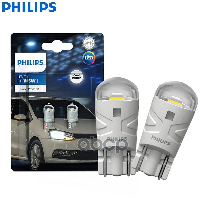 Лампа Philips LED W5W 11961 CU31 12V B2 9-30 Volt DC Philips арт. 11961cu31b2